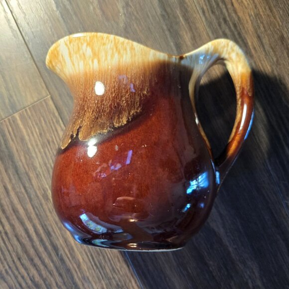 Vintage U.S.A. Pottery Brown Drip Pitcher/Farmhouse/Cottagecore Style - Picture 4 of 5